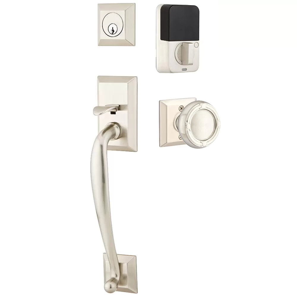 Emtek Franklin Tubular Entryset Sectional with Ribbon & Reed Knob