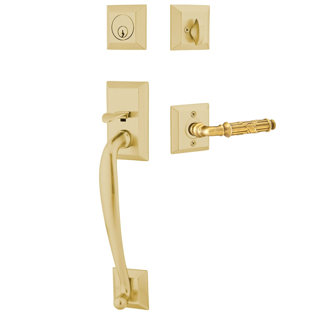 Emtek Franklin Tubular Entryset Sectional with Ribbon & Reed Lever