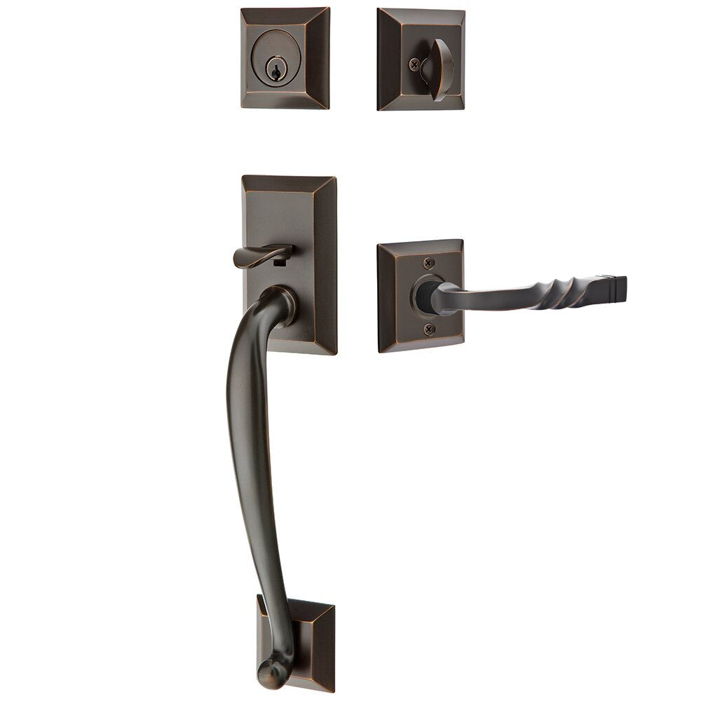 Emtek Franklin Tubular Entryset Sectional with Santa Fe Lever