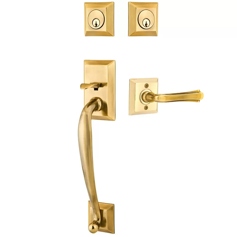 Emtek Franklin Tubular Entryset Sectional with Wembley Lever