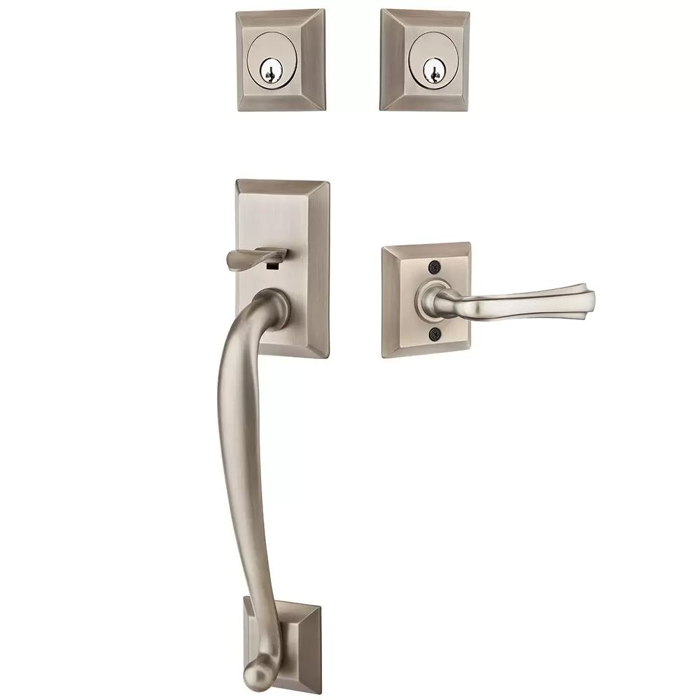 Emtek Franklin Tubular Entryset Sectional with Wembley Lever