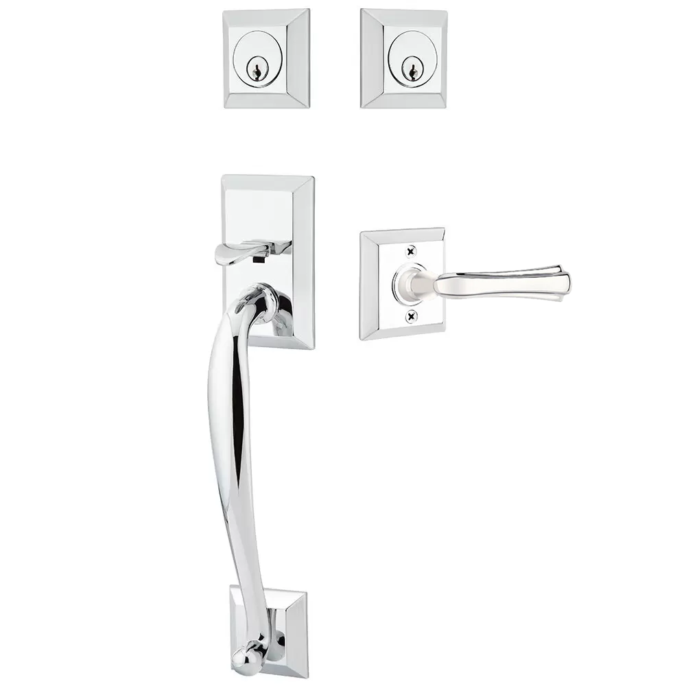 Emtek Franklin Tubular Entryset Sectional with Wembley Lever