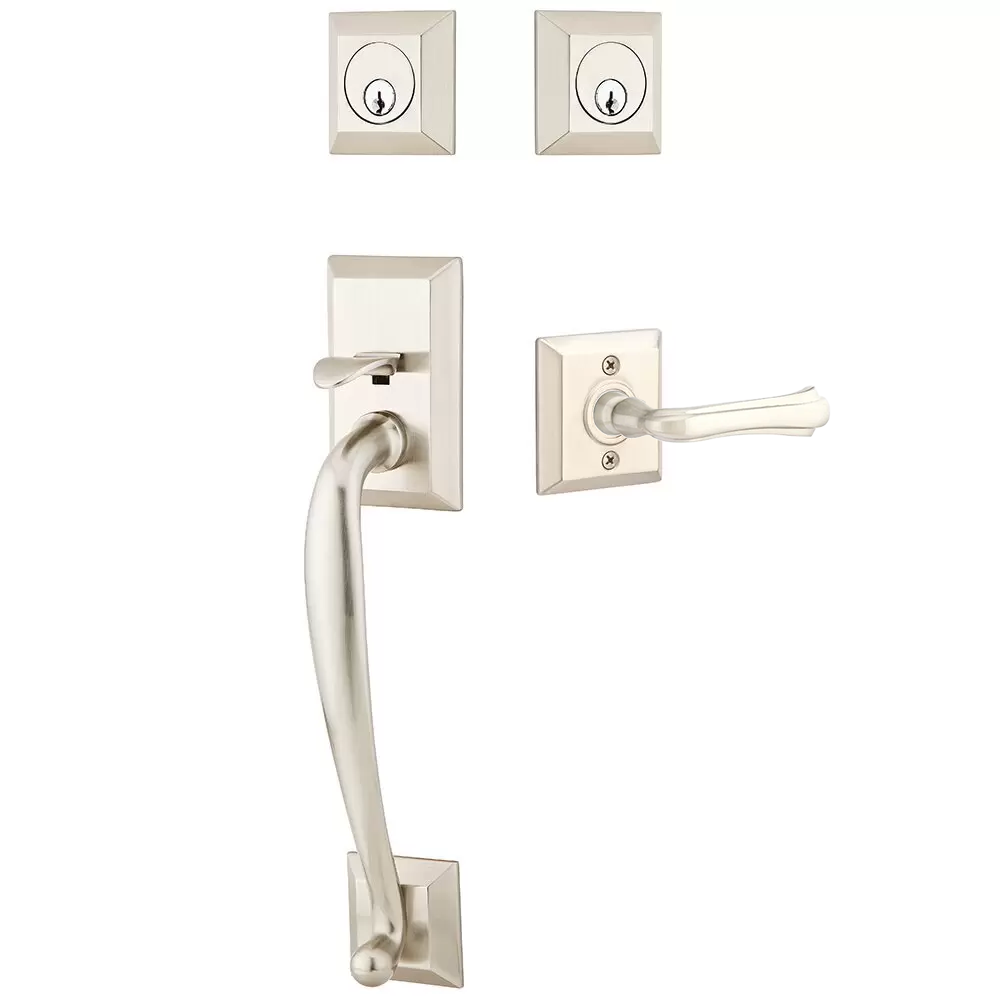 Emtek Franklin Tubular Entryset Sectional with Wembley Lever
