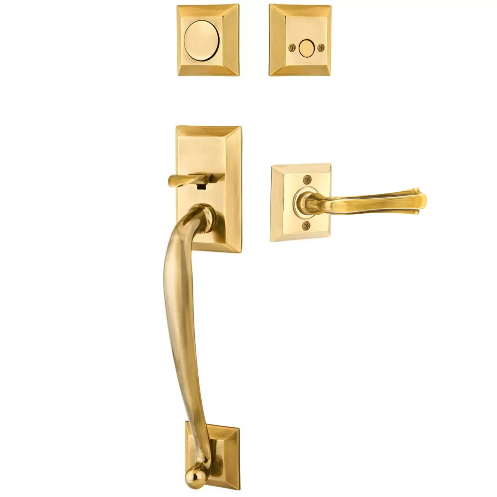 Emtek Franklin Tubular Entryset Sectional with Wembley Lever