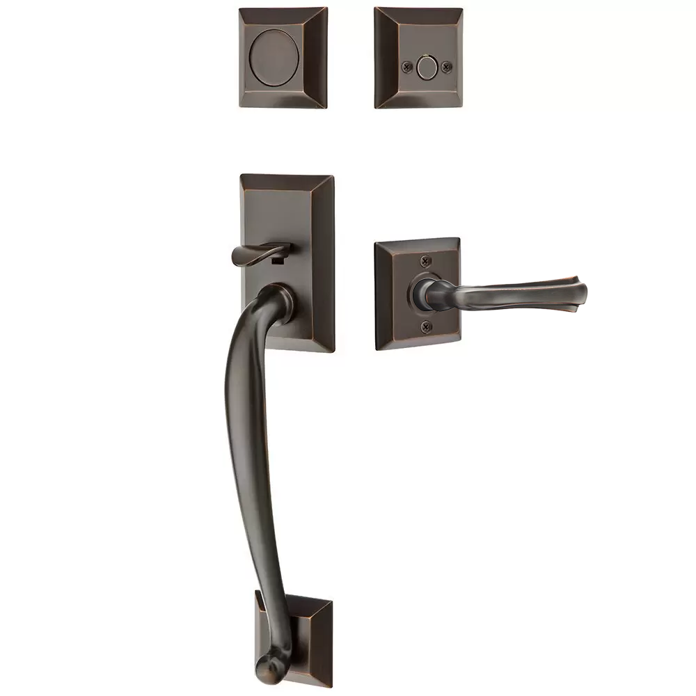Emtek Franklin Tubular Entryset Sectional with Wembley Lever