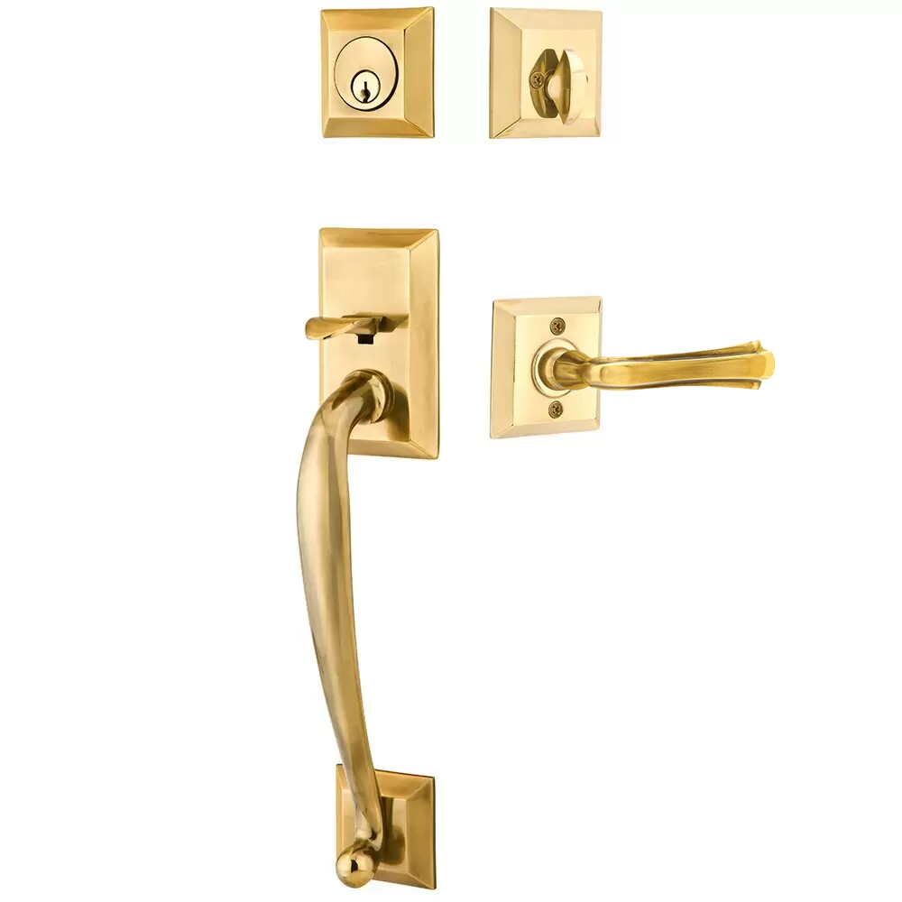 Emtek Franklin Tubular Entryset Sectional with Wembley Lever