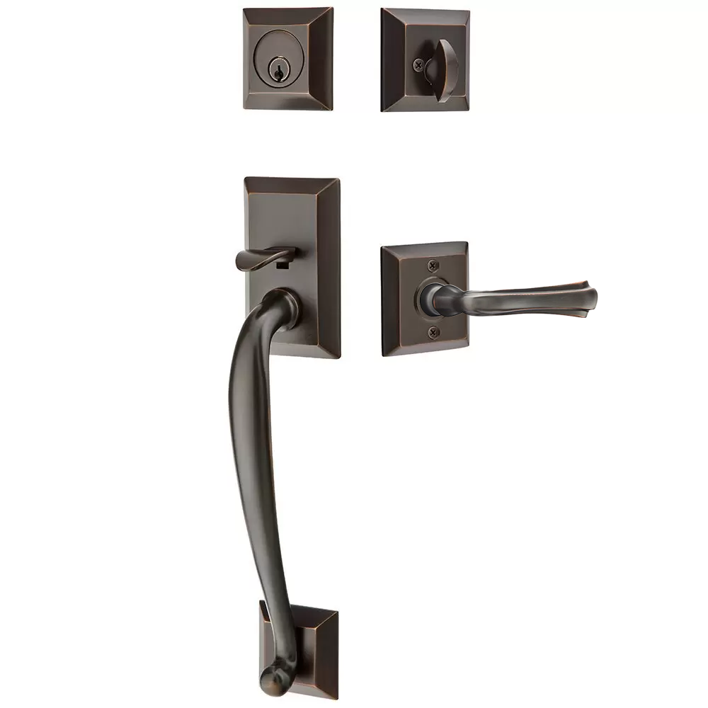 Emtek Franklin Tubular Entryset Sectional with Wembley Lever