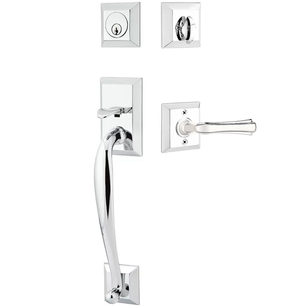 Emtek Franklin Tubular Entryset Sectional with Wembley Lever