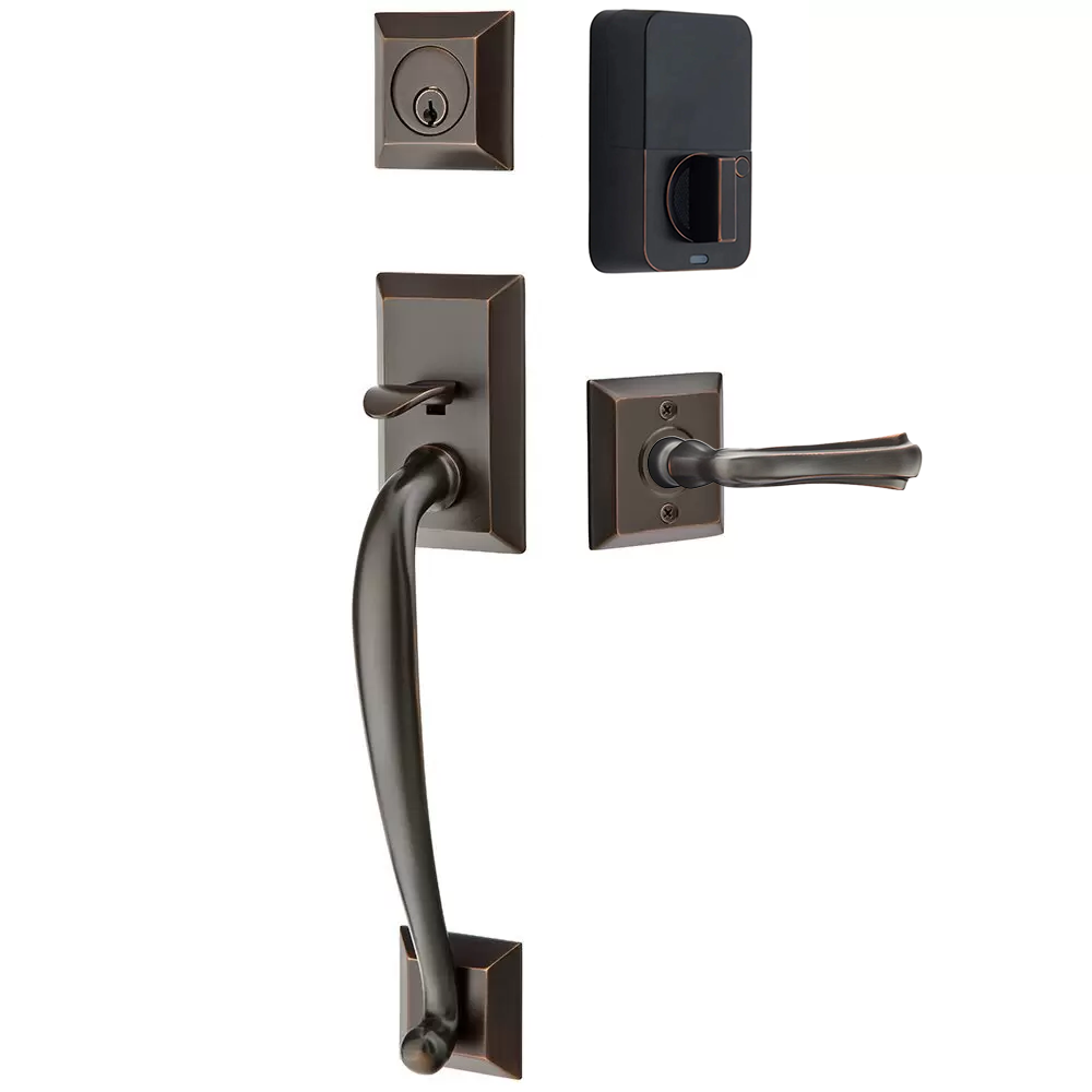 Emtek Franklin Tubular Entryset Sectional with Wembley Lever