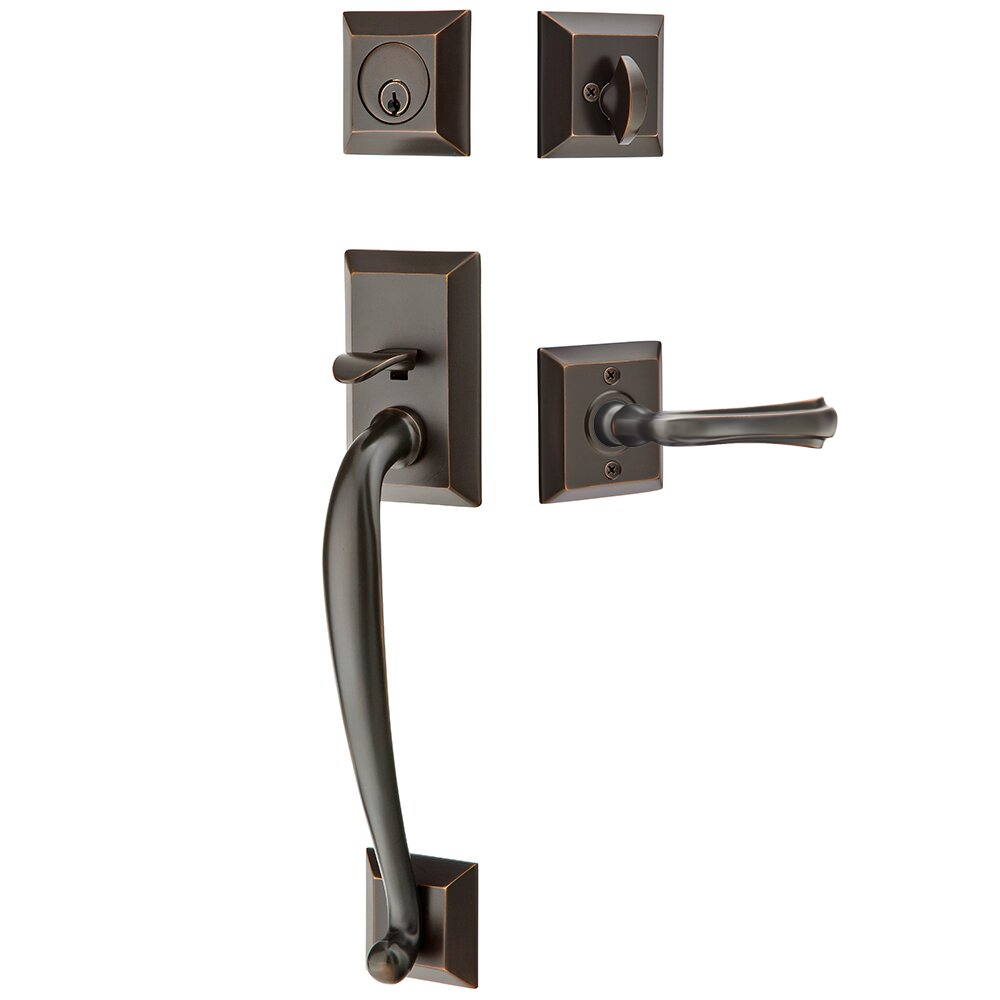 Emtek Franklin Tubular Entryset Sectional with Wembley Lever