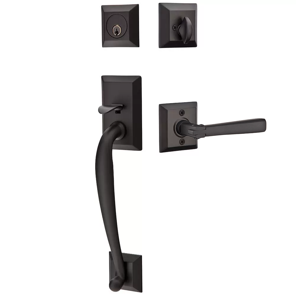 Emtek Franklin Tubular Entryset Sectional with Arts & Crafts Lever