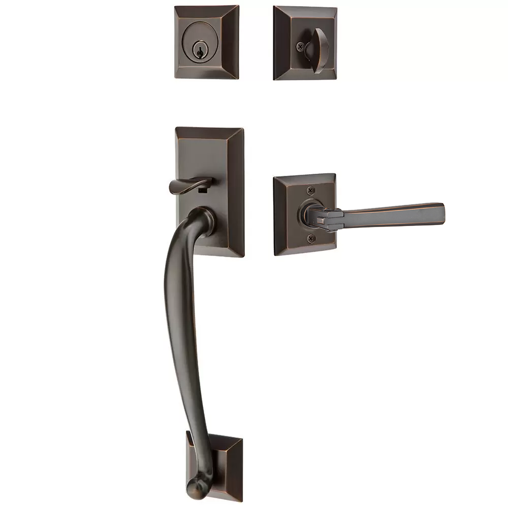 Emtek Franklin Tubular Entryset Sectional with Arts & Crafts Lever