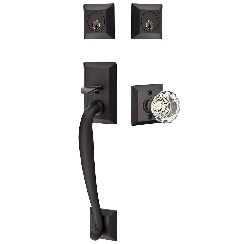 Emtek Franklin Tubular Entryset Sectional with Astoria Glass Knob