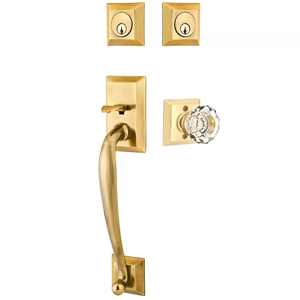 Emtek Franklin Tubular Entryset Sectional with Astoria Glass Knob