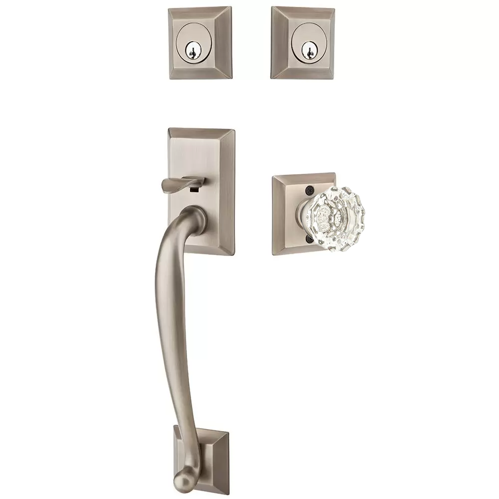 Emtek Franklin Tubular Entryset Sectional with Astoria Glass Knob