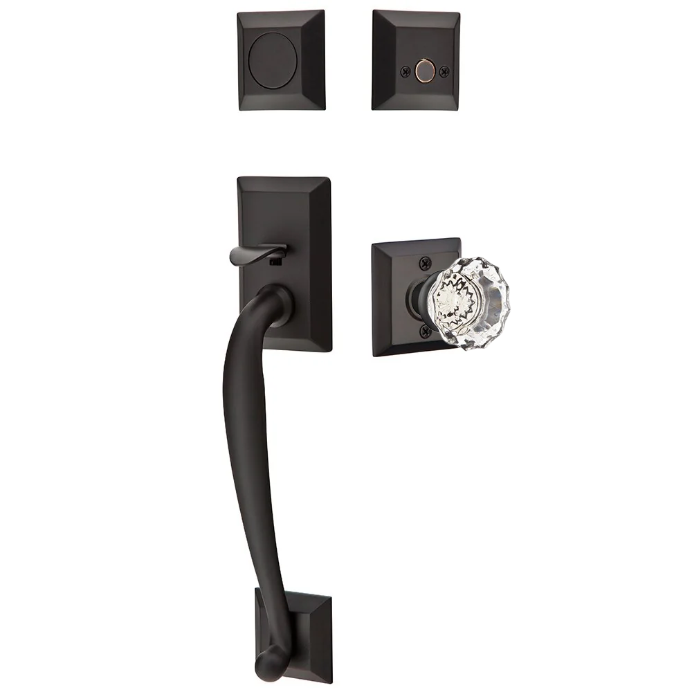 Emtek Franklin Tubular Entryset Sectional with Astoria Glass Knob