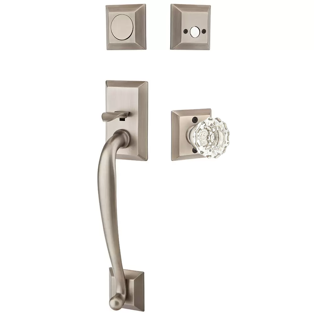 Emtek Franklin Tubular Entryset Sectional with Astoria Glass Knob