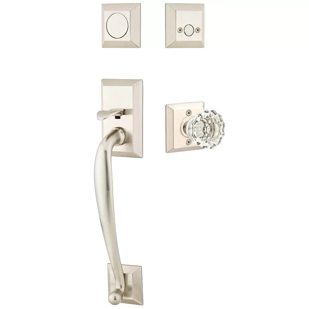 Emtek Franklin Tubular Entryset Sectional with Astoria Glass Knob