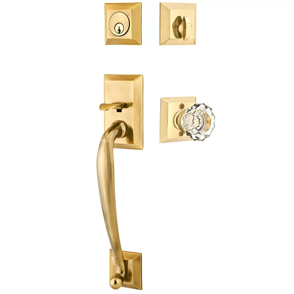 Emtek Franklin Tubular Entryset Sectional with Astoria Glass Knob