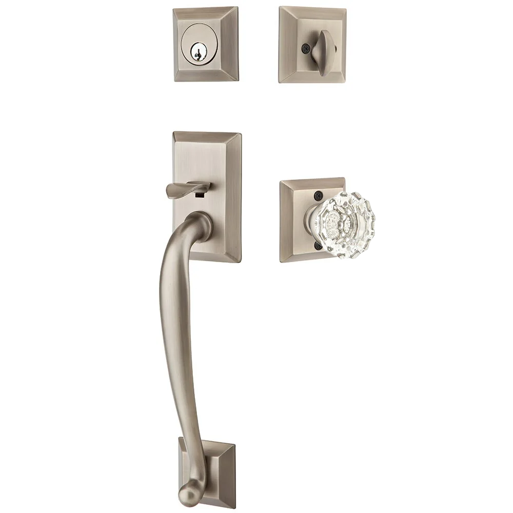 Emtek Franklin Tubular Entryset Sectional with Astoria Glass Knob