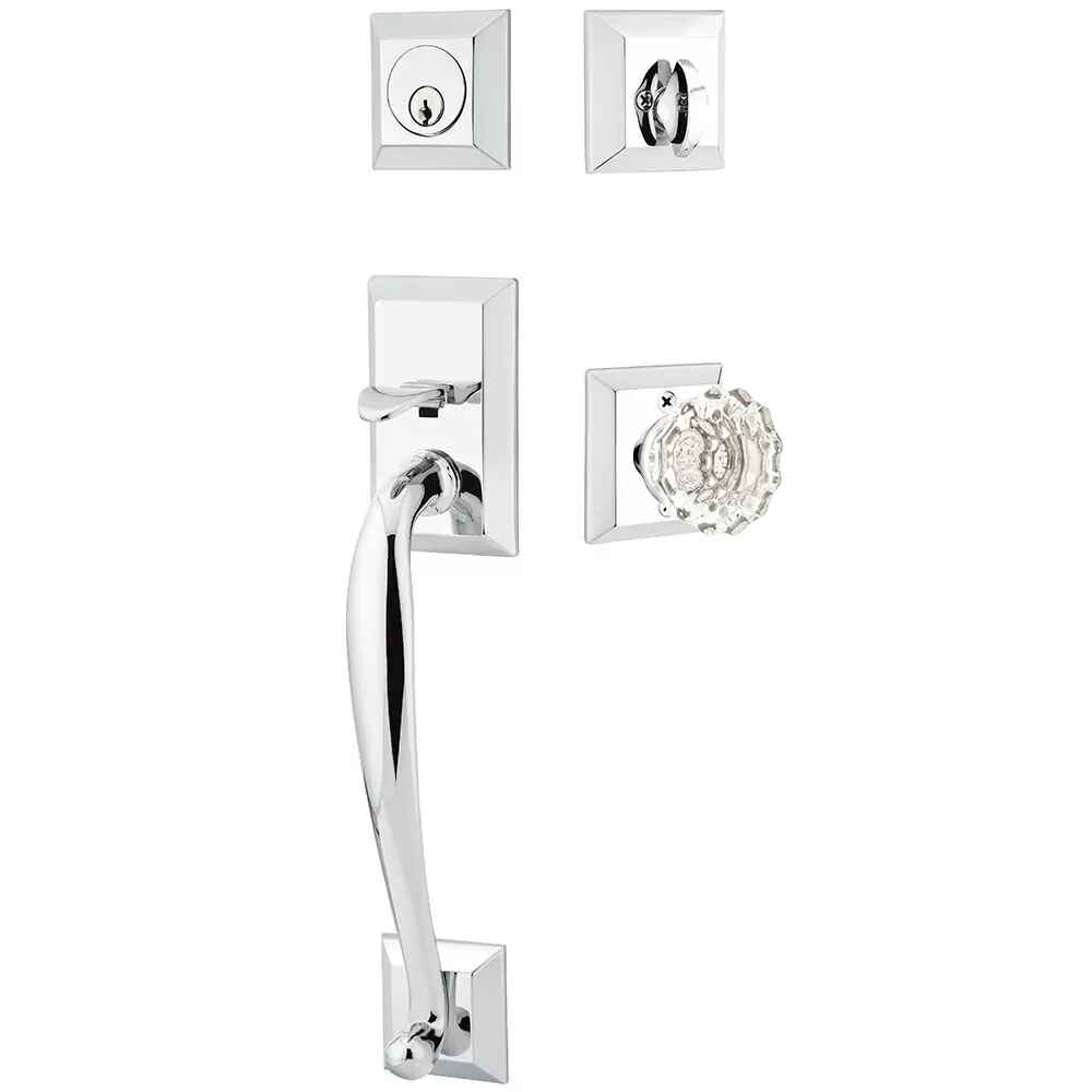 Emtek Franklin Tubular Entryset Sectional with Astoria Glass Knob