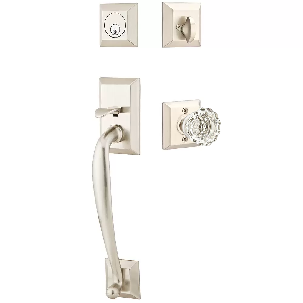 Emtek Franklin Tubular Entryset Sectional with Astoria Glass Knob