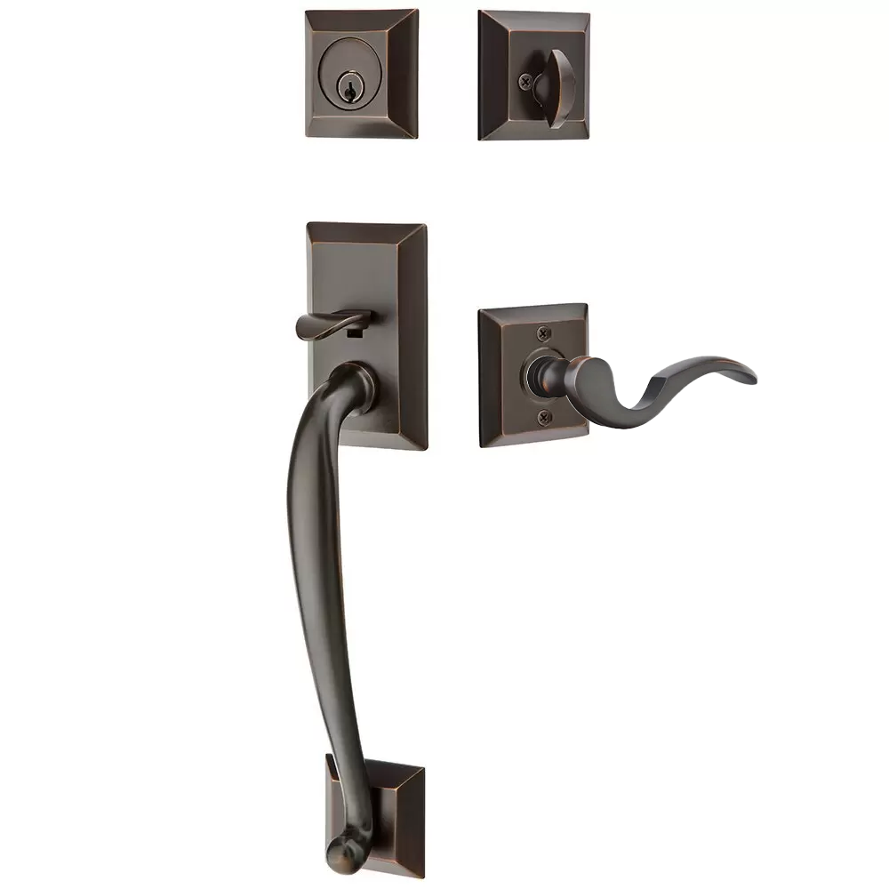 Emtek Franklin Tubular Entryset Sectional with Cortina Lever