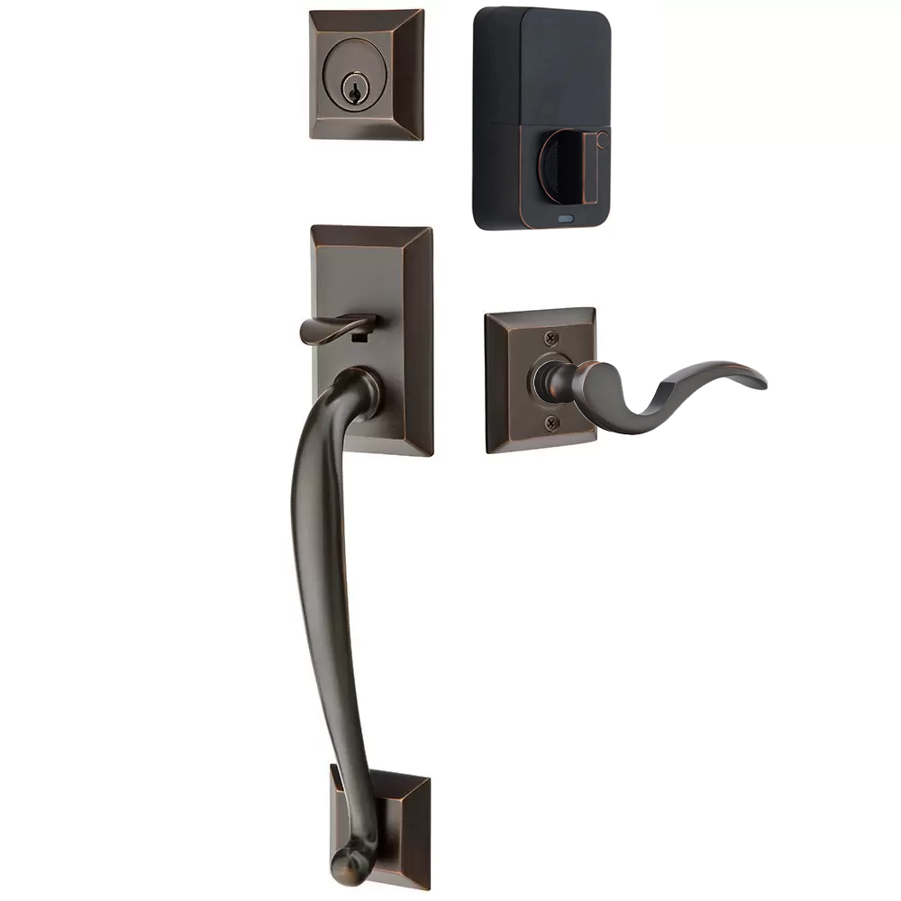 Emtek Franklin Tubular Entryset Sectional with Cortina Lever
