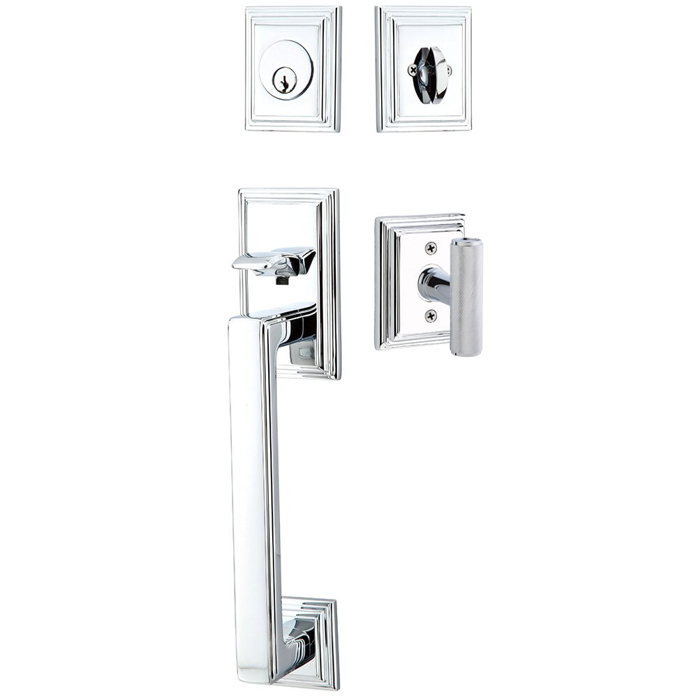 Emtek Hamden Tubular Entryset Sectional with Ace Knurled Knob