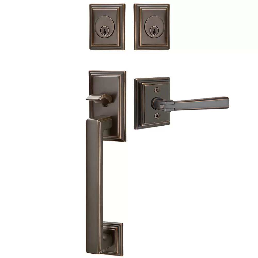 Emtek Hamden Tubular Entryset Sectional with Arts & Crafts Lever