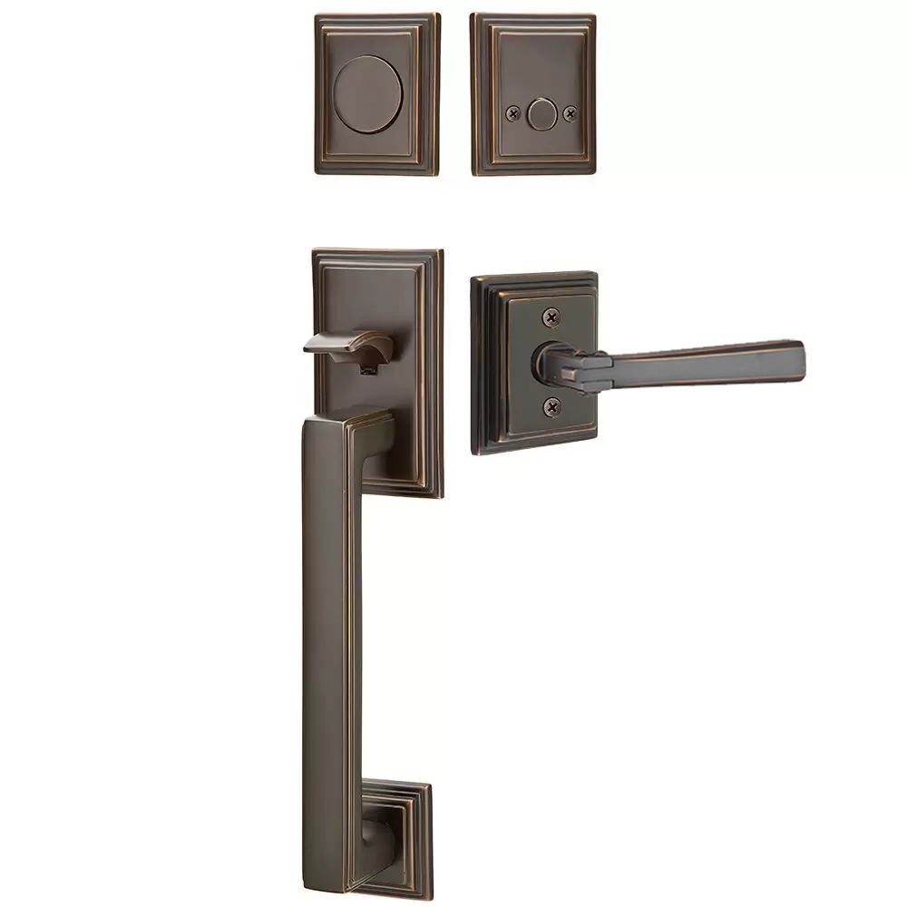 Emtek Hamden Tubular Entryset Sectional with Arts & Crafts Lever