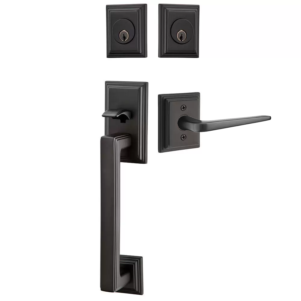 Emtek Hamden Tubular Entryset Sectional with Athena Lever