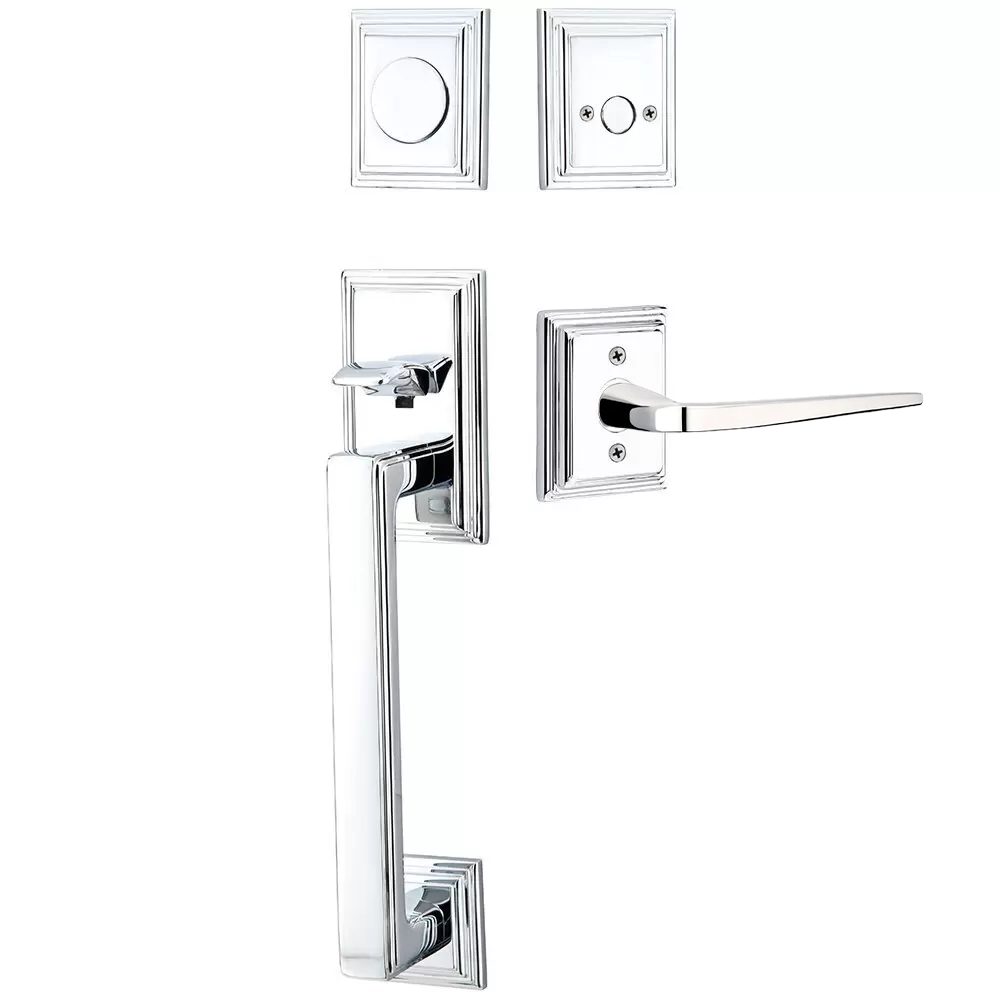 Emtek Hamden Tubular Entryset Sectional with Athena Lever
