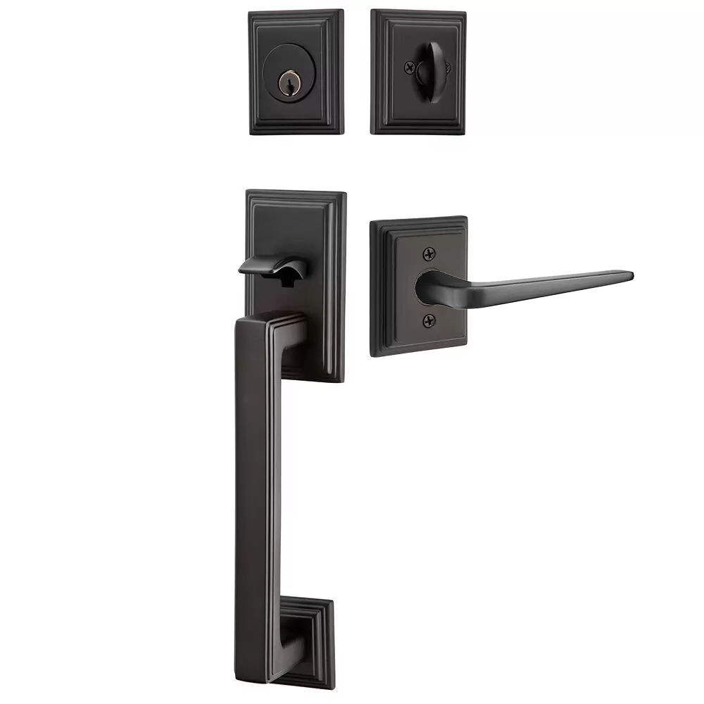 Emtek Hamden Tubular Entryset Sectional with Athena Lever
