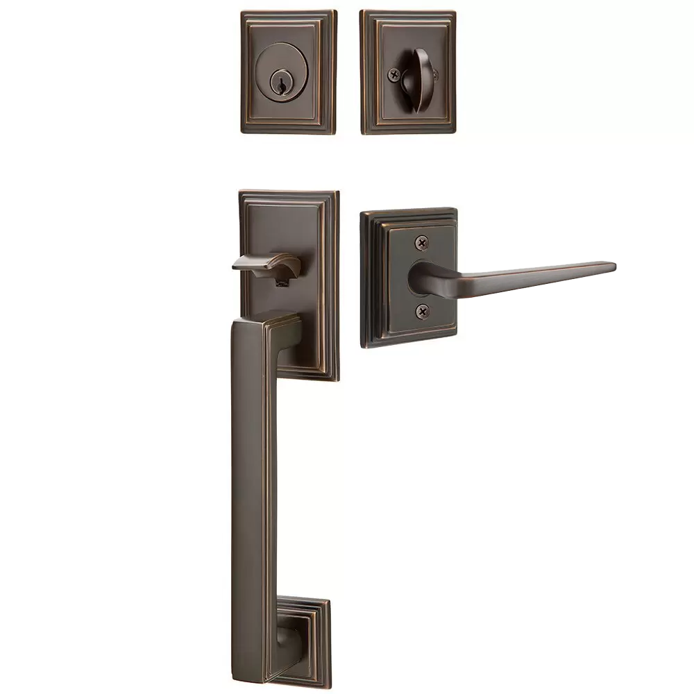 Emtek Hamden Tubular Entryset Sectional with Athena Lever