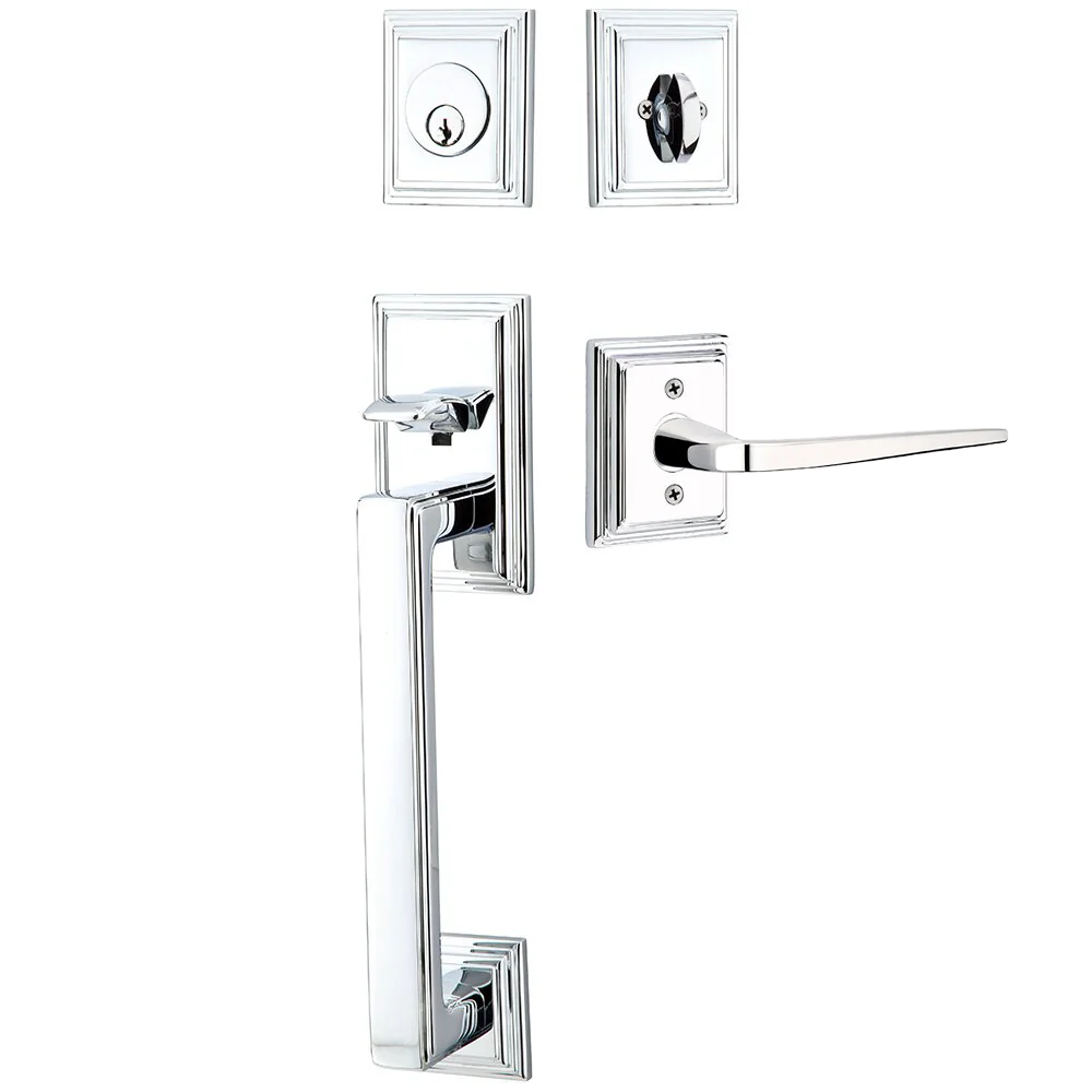 Emtek Hamden Tubular Entryset Sectional with Athena Lever