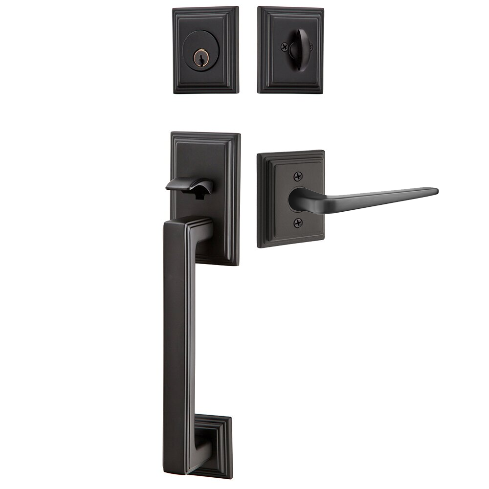 Emtek Hamden Tubular Entryset Sectional with Athena Lever