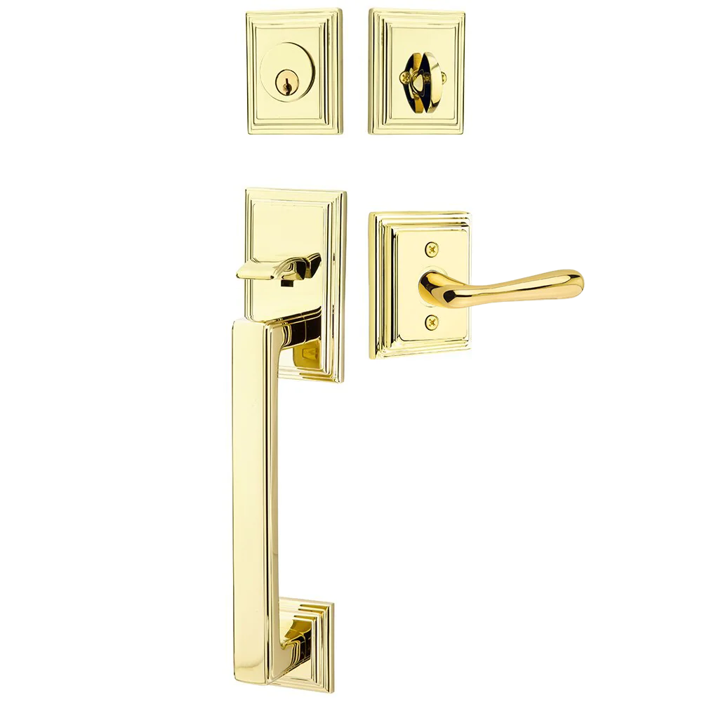 Emtek Hamden Tubular Entryset Sectional with Basel Lever