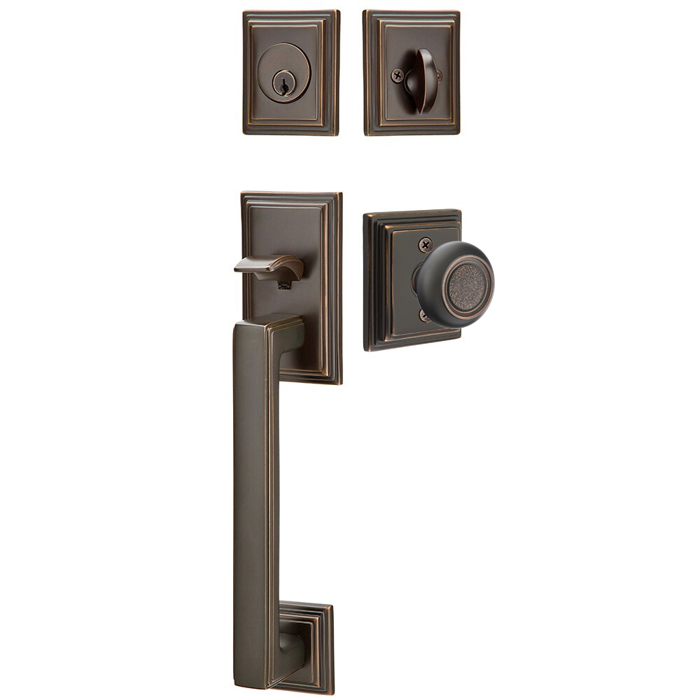 Emtek Hamden Tubular Entryset Sectional with Belmont Knob