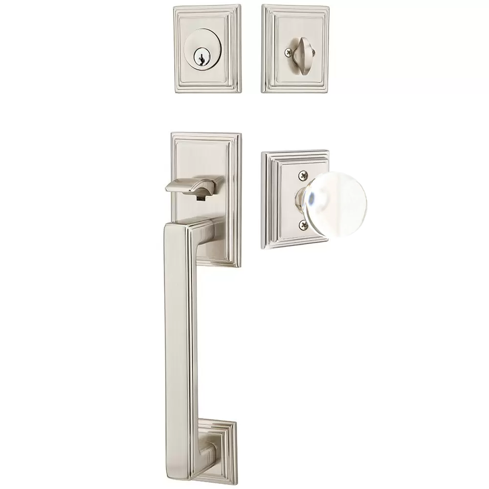 Emtek Hamden Tubular Entryset Sectional with Bristol Glass Knob