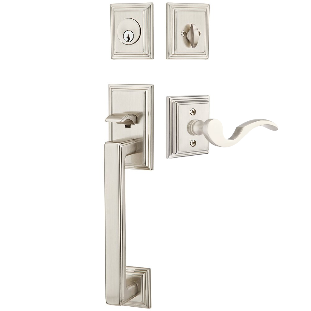 Emtek Hamden Tubular Entryset Sectional with Cortina Lever