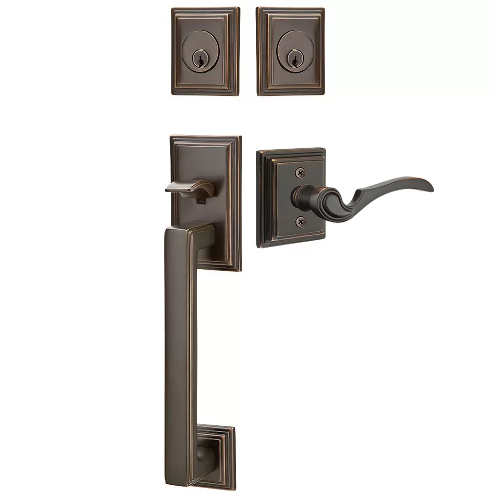 Emtek Hamden Tubular Entryset Sectional with Coventry Lever