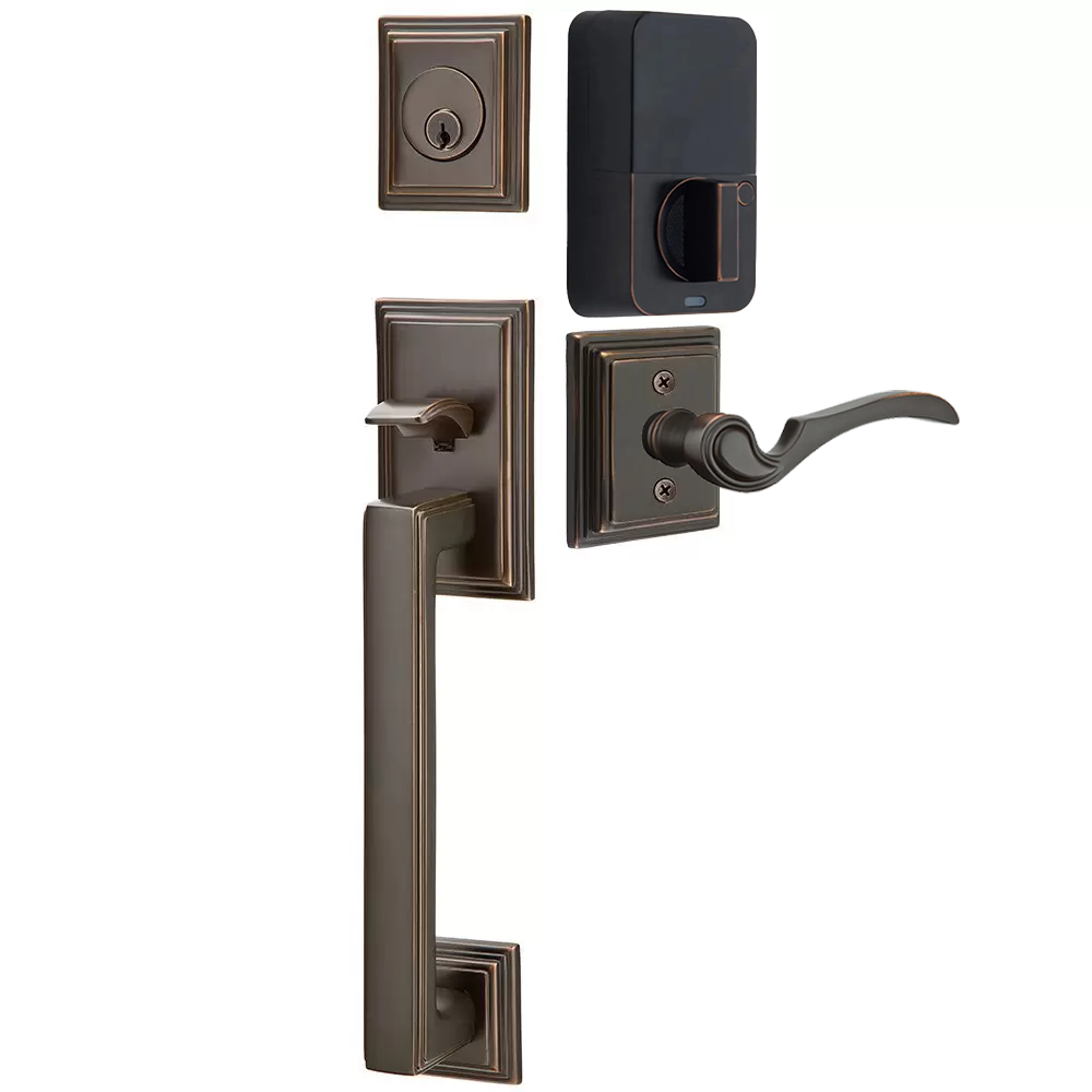 Emtek Hamden Tubular Entryset Sectional with Coventry Lever
