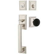 Emtek Hamden Tubular Entryset Sectional with Ebony Porcelain Knob