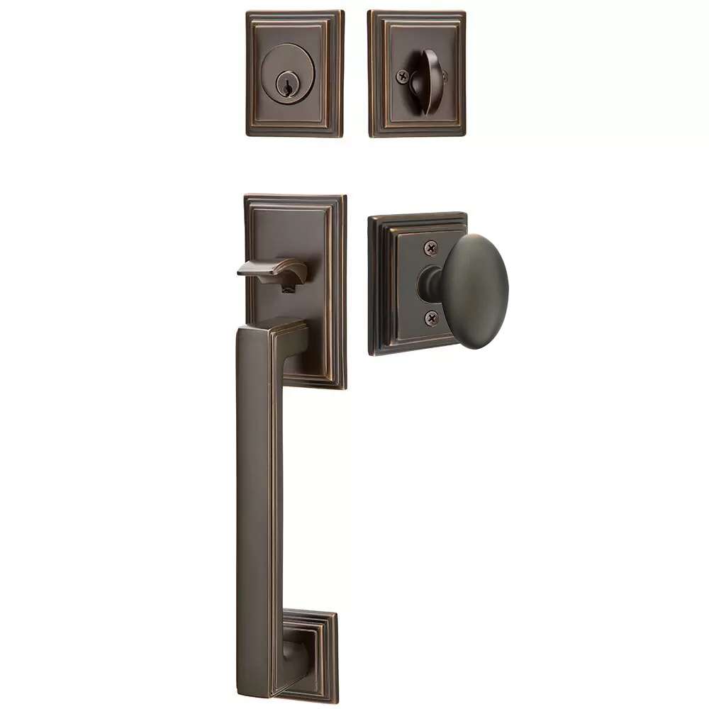 Emtek Hamden Tubular Entryset Sectional with Egg Knob