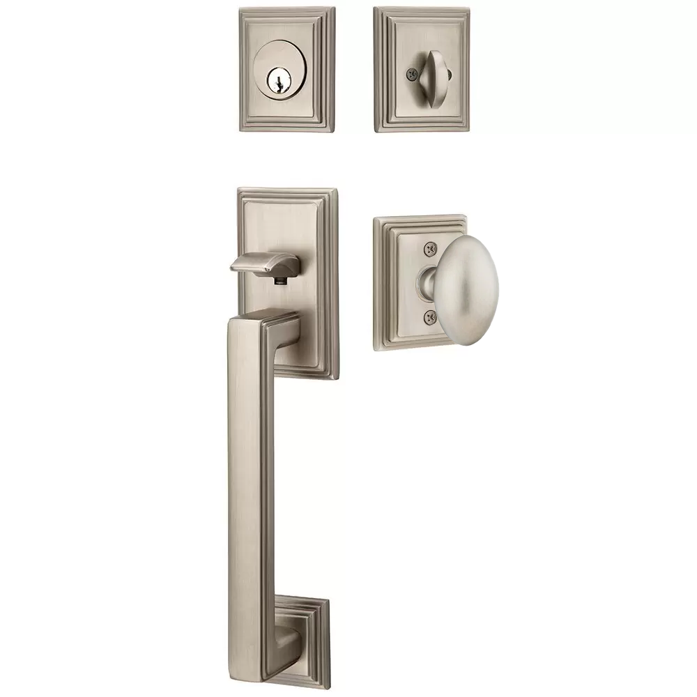 Emtek Hamden Tubular Entryset Sectional with Egg Knob