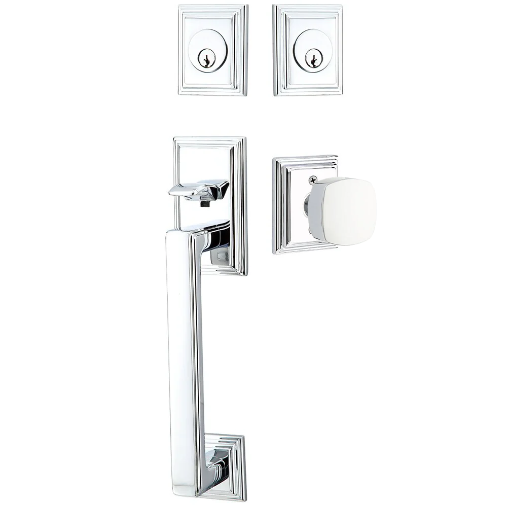 Emtek Hamden Tubular Entryset Sectional with Freestone Knob