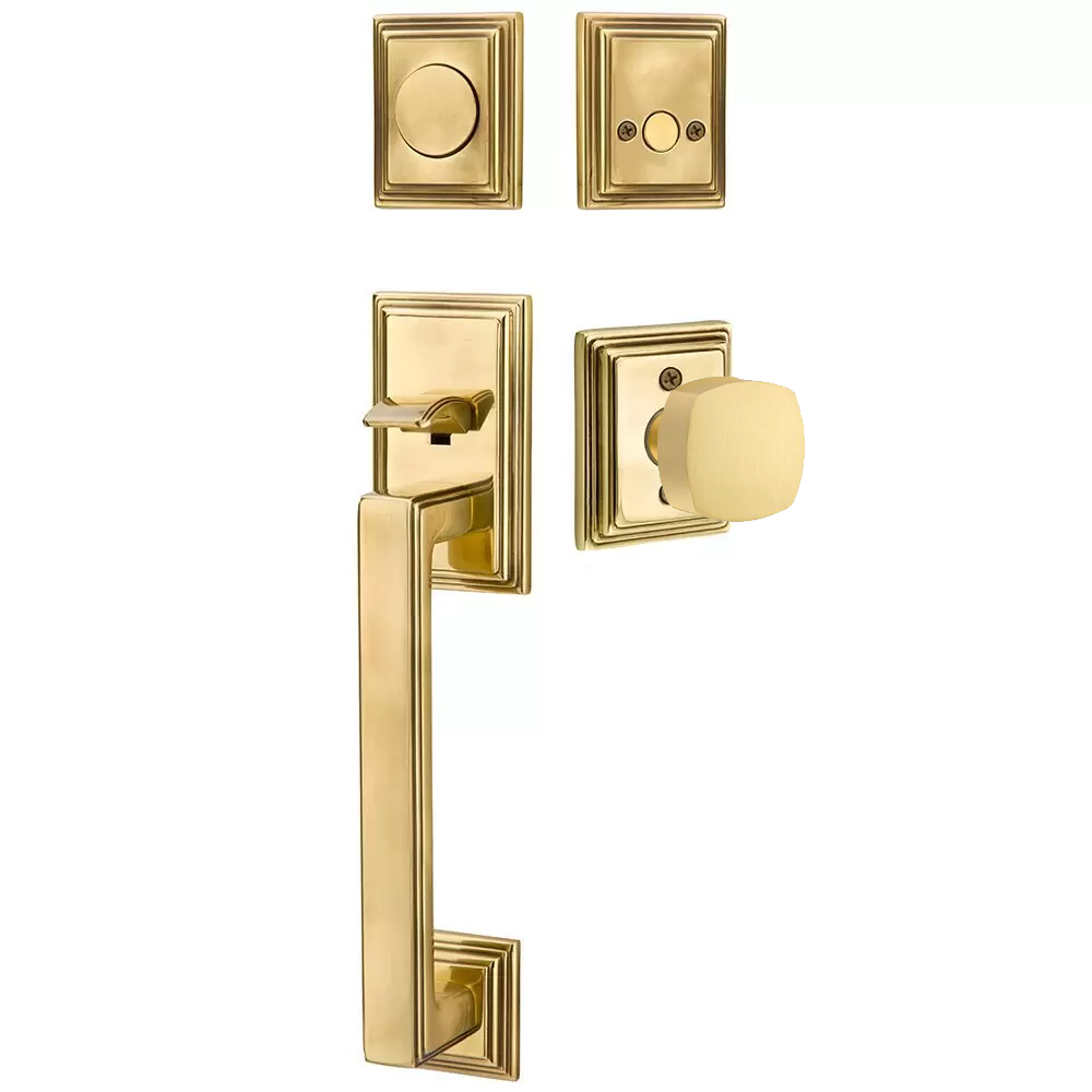 Emtek Hamden Tubular Entryset Sectional with Freestone Knob