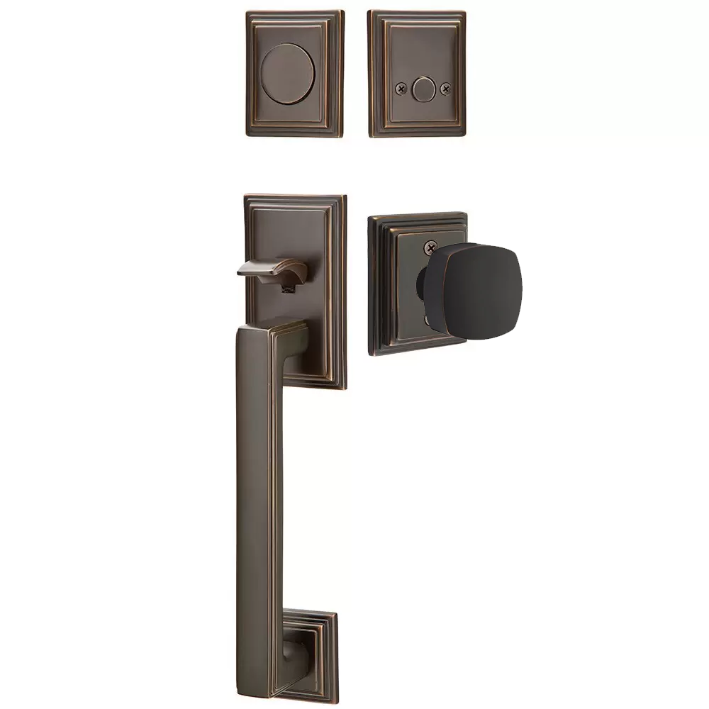 Emtek Hamden Tubular Entryset Sectional with Freestone Knob