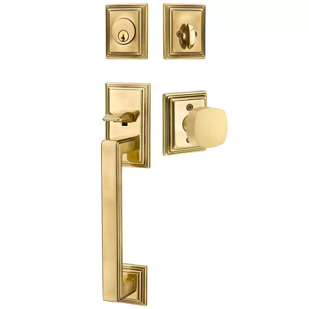Emtek Hamden Tubular Entryset Sectional with Freestone Knob